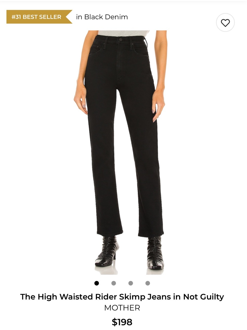 MOTHER The High Waisted Rider Skimp Jeans in Not Guilty 29